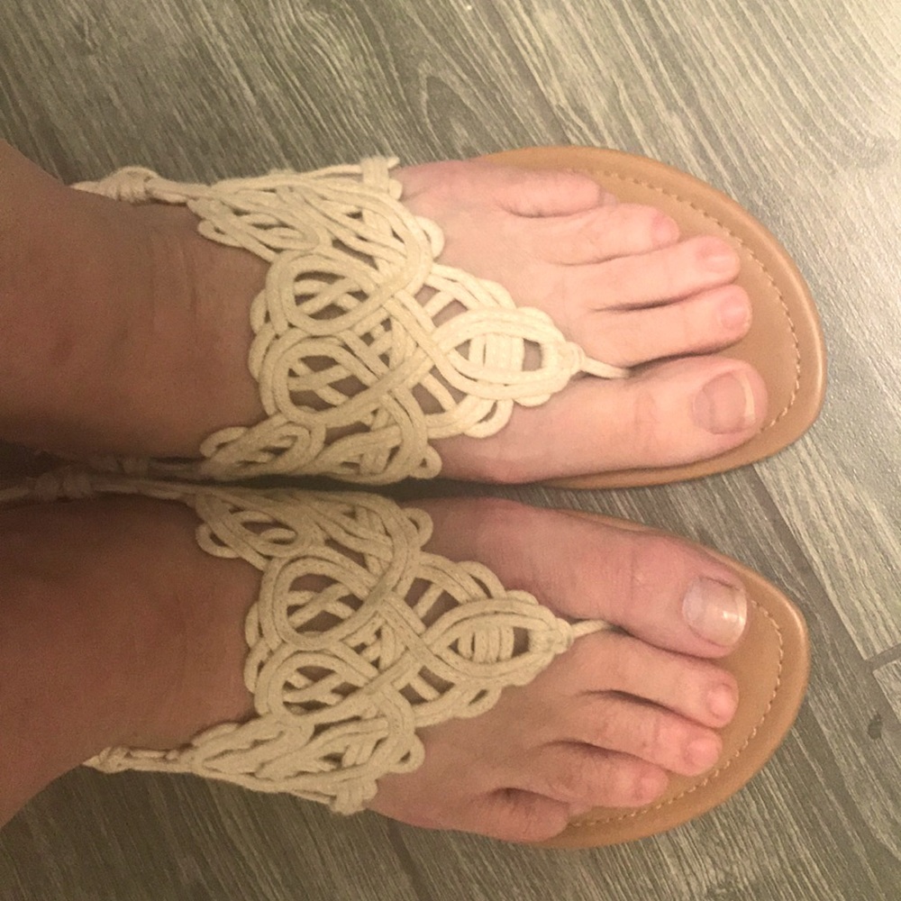 Macrame bohemian natural sandal